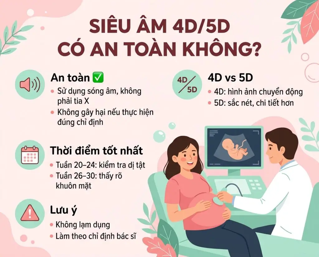 siêu âm 4D 5D có an toàn không