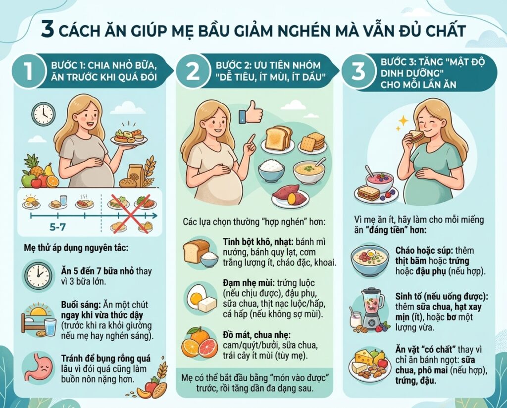 3 cách ăn giúp mẹ bầu giảm nghén mà vẫn đủ chất